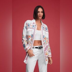 Johnny Was Toyah Embroidered Long Sleeve Blouse - size S